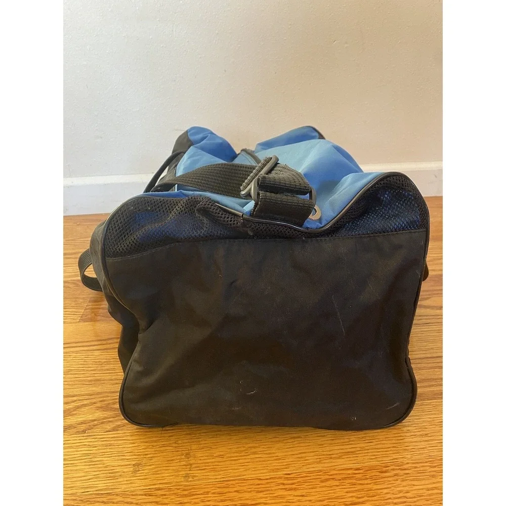 80s 90s Vintage Nike Swoosh Logo Blue Nylon Duffle Gym Bag Tote Color Tag 18
